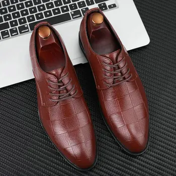 El yapımı İtalyan Tarzı Retro Erkek Deri Elbise Resmi İş Oxfords Ayakkabı erkek parti ayakkabıları Büyük boy 2020 ttyh6