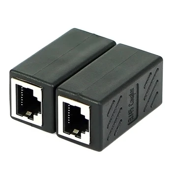 Dişi Ağ LAN Konnektör Adaptörü Çoğaltıcı Genişletici RJ45 Ethernet Kablosu Uzatma Dönüştürücü