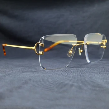 Moda Şeffaf Gözlük Çerçeveleri Erkekler İçin Kare Tel C Carter Optik Lüks Tasarımcı Gözlük Lentes Opticos Para Mujer