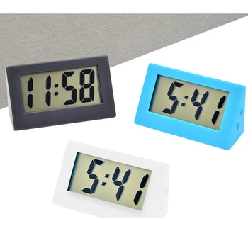 Mini Küçük Araba Masası Dijital Saat İzle Göstergeleri Mini Dijital LCD Ekran Seyahat Elektronik Saat Ev Ofis Masaüstü Saatler