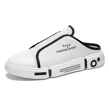 Yeni Gelenler Tuval Yarım Terlik 2022 Yaz Moda Slip-On Trendshoes Erkekler için düz ayakkabı Hafif Yumuşak Yürüyüş Spor Ayakkabı