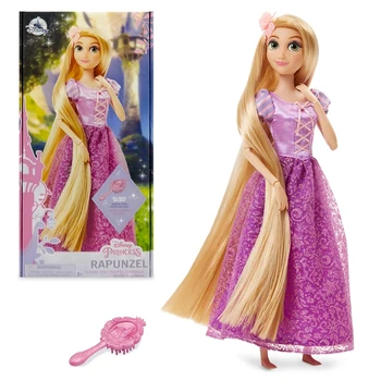 Orijinal Disney Mağaza 30 cm Tangled Rapunzel Prenses Ortak Vinil Bebek Figürü Oyun Evi oyuncaklar çocuklar İçin Noel kız hediye