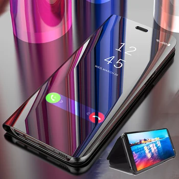 Motorola Moto G9 G8 Güç Lite Görünüm Ayna Flip Case Moto G8 Artı G9 Oyun Standı Deri darbeye dayanıklı telefon kılıfı