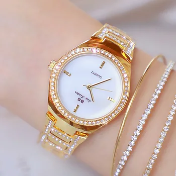 2020 Yeni Bayanlar Bilek Saatler Elbise Altın İzle Kadınlar Kristal Elmas Saatler Paslanmaz Çelik Gümüş Saat Kadınlar Montre Femme