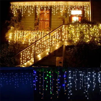 Noel ışıkları açık dekorasyon 5 m düşüş 0.4-0.6 m Led perde Icicle dize ışıklar bahçe noel partisi dekoratif ışıklar