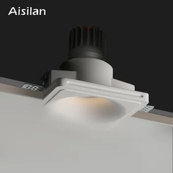Aisilan LED Kare Yuvarlak Kenarlıksız gömme aydınlatma Gömülü Alçı Lamba Tavan Spot Ev Oturma Odası Koridor