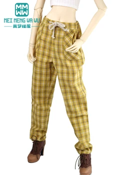 Uyar 1/3 BJD SD DD BJD oyuncak bebek giysileri aksesuarları Moda Ekose günlük pantolon gri, siyah, sarı