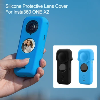 Silikon Koruyucu Kapak Insta360 Bir X2 Panoramik Kamera Lens Kapağı Yumuşak Kol Çıkarılabilir Anti-titreşim Scratch Aksesuarı