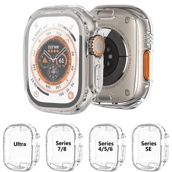 Izle Vaka Apple ürünü için Ultra 49mm Serisi 8 7 SE 6 5 4 3 45MM 41MM 44MM 40MM Şeffaf Kapak Apple Watch Ekran Koruyucu