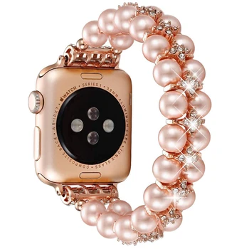 Inci watchband apple saat bandı 38mm 40mm 42mm 44mm Kız İwatch Serisi 6 5 4 3 2 SE Elastik esneme kayışı Takı Bileklik