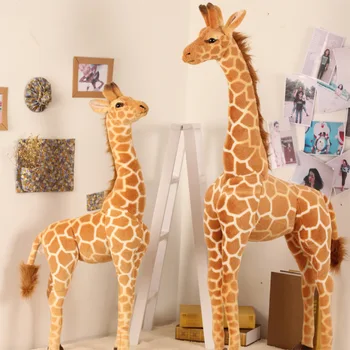 35-140cm Dev Gerçek Hayat Zürafa peluş oyuncaklar Yüksek Kaliteli Doldurulmuş Hayvanlar Bebekler Yumuşak Çocuk Çocuk Bebek doğum günü hediyesi Odası Dekor