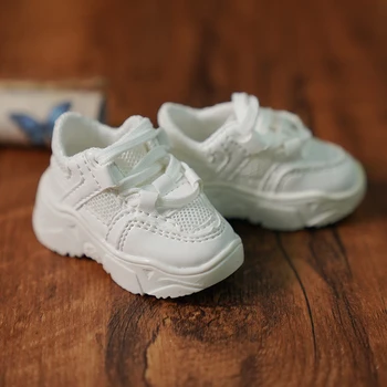 SD / BJD 1/4 1/6 bjd bebek ayakkabı Baba ayakkabı çok yönlü kalın tabanlı sneakers küçük beyaz ayakkabı erkekler ve kadınlar siyah ve beyaz multicol