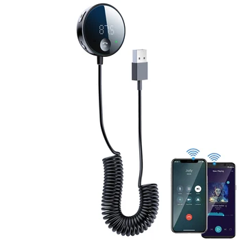 Araba kablosuz av alıcısı-vericisi BT5. 0 MP3 Çalar Alıcı Adaptörü İle Ekran Taşınabilir Araç Kablosuz FM kablosuz av alıcısı-vericisi