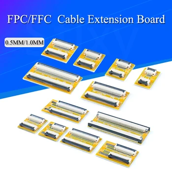 2 ADET FPC FFC Esnek Düz Kablo uzatma prizi 0.5 MM / 1.0 MM Pitch 6 8 10 12 14 20 30 40 50 PİNLİ Konnektör