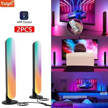 Tuya akıllı WıFı + IR dijital müzik LED ortam ışığı akıllı müzik ritim ışık çubuğu Alexa Google ev için LED atmosfer masa Lambası