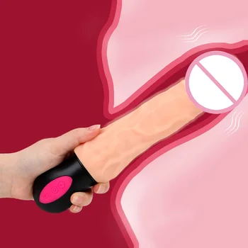 OLO ısıtma gerçekçi yapay penis vibratör bükülebilir 12 Modu vajina masaj aleti bayanlara seks Oyuncakları Kadın Mastürbasyon Yumuşak Silikon