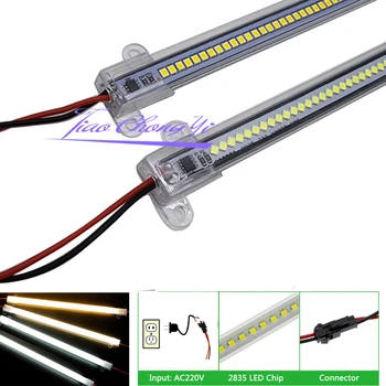 Led bar ışığı AC220V Yüksek Parlaklık Arka ışık mutfak ışığı SMD 2835 LED çubuk 220v led şerit profili 7W 30cm 72LEDs