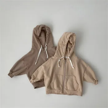 Bebek Erkek Mont Ceket Giyim Çocuk Giysileri Üstleri 2022 Yeni Çocuk Rüzgarlık Ceket Ceketler Bebek Kız Polka Dot Kapşonlu Dış Giyim