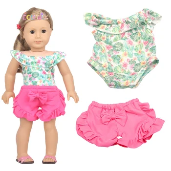 Yeni oyuncak bebek giysileri Doğan Bebek Fit 18 inç 43cm Kaktüs Gül Kırmızı Takım Elbise Bebek Aksesuarları Giysileri Bebek Festivali Cadılar Bayramı Hediye