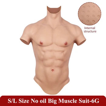 KOOMIHO Maço Cosplay Erkek Takım Elbise Sahte Göbek Kas erkek Göğüs Crossdresser Gerçekçi Silikon yağsız Simülasyon Kas 6G