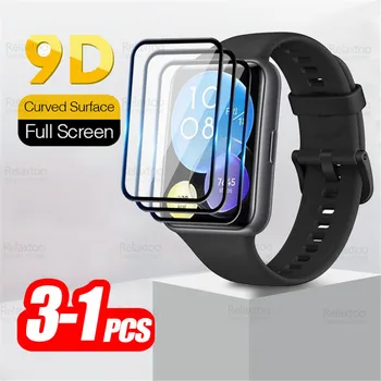 3-1 ADET 9D Kavisli Yumuşak Kenar Koruyucu Cam İçin Huawei izle Fit 2 Ekran Koruyucu Huawei WatchFit2 Fit2 Smartwatch Kapak Filmi