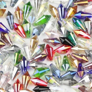 JHNBY AAA Koni Kolye Waterdrop Avusturyalı kristal boncuklar 5.5 * 11mm 50 adet Sivri cam dağınık boncuklar takı yapımı için bilezik DIY