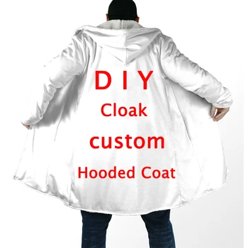 PLstar Cosmos DIY Kabul özel Tasarım Damla Nakliye ve Toptan 3D Baskı Polar Kapüşonlu Pelerin Unisex Kalın Sıcak Pelerin palto