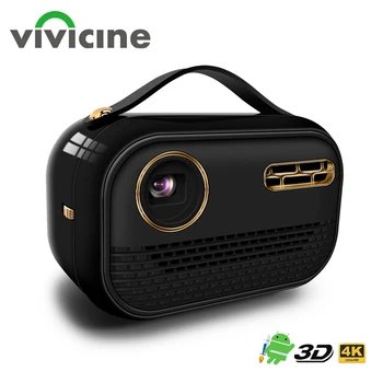 Vivicine P16 Android 9.0 Akıllı Cep 3D 4K Mini Projektör, Destek Miracast Airplay 5G Wifi Ev video oyunu Projektör Beamer