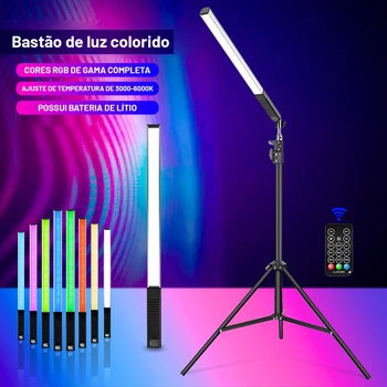 El RGB LED Video İşığı Uzaktan Kumanda Çubuğu 3000K-6000K 36 Renk Stüdyo Fotoğraf Aydınlatma Çubuğu Youtube TikTok Vlog
