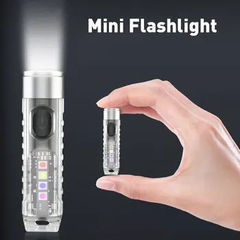 LED çalışma ışığı anahtarlık el feneri taşınabilir LED ışık dış aydınlatma Kamp balıkçılık lambası Mini el feneri USB şarj fener