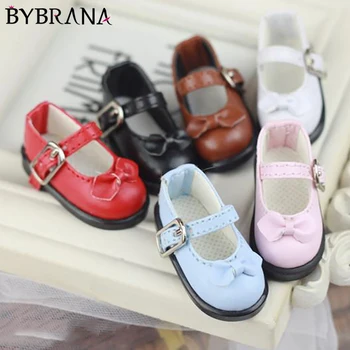 Bybrana Yay-Düğüm Küçük Ayakkabı Renkli Gökyüzü Mavi Haki Beyaz Pembe Mor Kırmızı Kahverengi Koyu Kahverengi Siyah BJD Bebek Ayakkabı