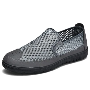 Örgü gündelik erkek ayakkabısı nefes Örgü Loafer'lar Yumuşak Alt Orta ve Eski Örgü Erkek Spor Ayakkabı Shoes698