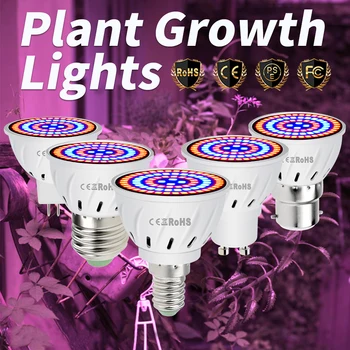 E14 Hidroponik Fito Lamba GU5. 3 Led Tam Spektrum GU10 Büyümek led ışık Fideler İçin 220V E27 Kapalı kutu büyümek Ampul B22 luz plantas