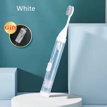 1 ADET Taşınabilir Katlanır Diş Fırçası Kat Seyahat Kamp Yürüyüş Açık Almak Kolay Plastik Katlanabilir Diş Fırçası Diş Macunu Depolama