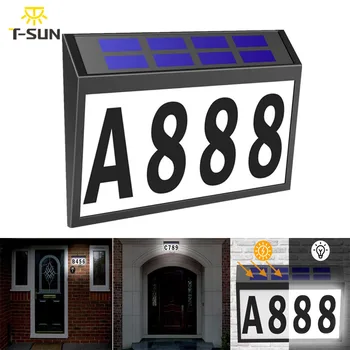 Güneş enerjisi ışık su geçirmez Modern ev numarası kapı ev adres numaraları ev numarası için dijital kapı açık tabela