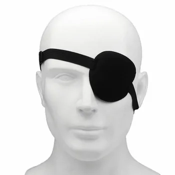 Unisex Korsan göz bandı Siyah Tek Göz Maskesi Ayarlanabilir Içbükey göz bandı Göz Maskesi Çocuk Korsan Cadılar Bayramı Cosplay Kostüm Sahne