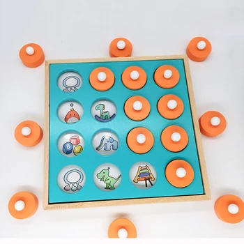 Montessori Hafıza Maç Satranç Oyunu 3D Bulmacalar Ahşap Erken Eğitim Aile Partisi Rahat Etkileşim Oyunu çocuklar için oyuncak Çocuk