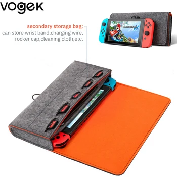 Vogek Anahtarı Keçe saklama çantası Oyun Konsolu Koruyucu Kapak Çok Fonksiyonlu Oyun Kartı şarj kablosu Nintendo Anahtarı İçin