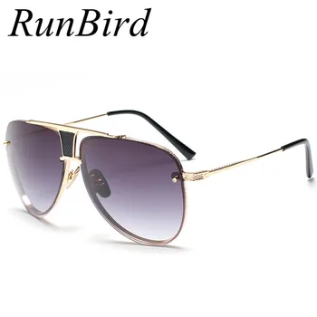 Runbird Kare Güneş Gözlüğü Erkekler Lüks Marka Tasarımcısı Metal Çerçeve UV400 Kadın güneş gözlüğü Erkek Yüksek Kaliteli Oculos De sol R560