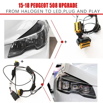 CZMOD Araba Far Modifikasyonu Yükseltme Özel araba kabloları Adaptör Demeti Peugeot 508 2018-2015 İçin Halojenden LED'e