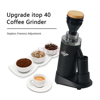 ITOP Kahve Değirmeni Makinesi Kahve makinesi 64MM Düz Titanyum Çapak Toz Taşlama Makinesi Kademesiz İncelik Espresso Kahve ITOP40