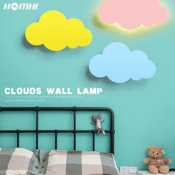 Homhi Bulut Çocuk Duvar Dekor Loft Yatak Duvar aydınlatma armatürü çocuk Odası Aplik Kreş Lambaları Estetik Dekor HWL-016