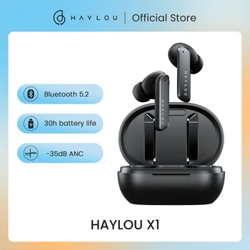 HAYLOU X1 / W1 Bluetooth 5.2 Kulaklık 35dB Çift Gürültü Önleyici Kulaklıklar Altı mikrofon HD Çağrı Güç Ekran Su Geçirmez Kulaklıklar