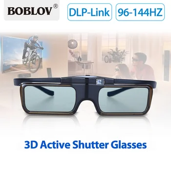BOBLOV MX30 DLP-Lınk 96 HZ-144 HZ Şarj Edilebilir 3D Aktif Obtüratör Gözlük LCD Lens İçin 3D DLP-Lınk Projektör Damla Nakliye