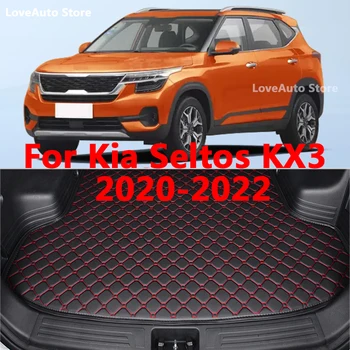Kia KX3 2020 2021 2022 Araba Boot Liner Tepsi Araba Arka Gövde Kargo Mat Koruyucu Pad Araba Aksesuarları Kapak Seltos için 