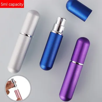 5ml Taşınabilir Doldurulabilir Mini Sprey Parfüm Şişesi Seyahat Alüminyum Atomizer Boş Kozmetik Konteyner Parfüm Rulo Şişeleri