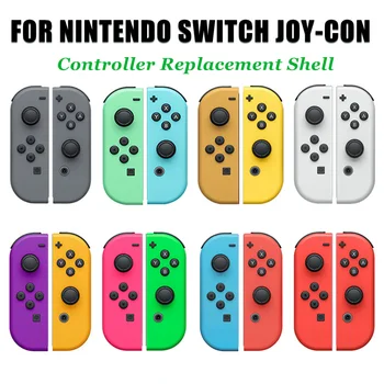 Gri Yedek Konut Shell Kılıf ve Tam Düğmeler Seti Nintendo Anahtarı Joy-Con Denetleyicisi için Ön Arka Ön Kapak ve Orta Plaka
