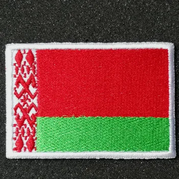 1 ADET Tam Nakış Belarus Bayrağı Yama Sırt Çantası Ceket Kol Bandı Rozeti cırt cırt Çift Taraflı 7.5 cm * 5 cm
