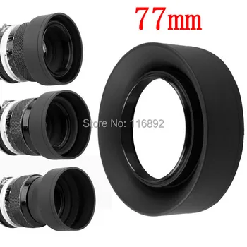10 adet / grup 77mm 3 Aşamalı 3 in1 Katlanabilir Kauçuk Katlanabilir Lens Hood 77mm DSIR Lens C N kamera