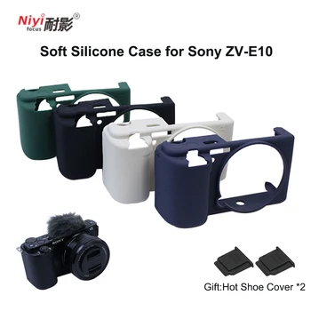 Yumuşak silikon kılıf Sony ZVE10 ZV-E10 Kamera Hassas Hizalama Kamera Vücut Koruyucu kamera çantası Pil Açılış Yüksek Kalite